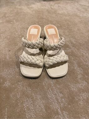 Dolce Vita Cream Braided Double-Strap Slide Mules